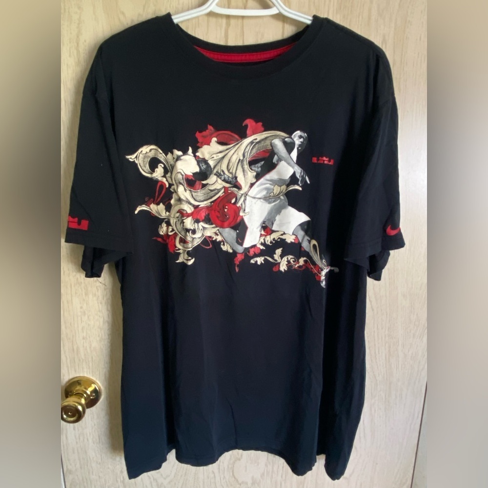 NIKE DRI-FIT LEBRON JAMES RARE SCRIPT GRAPHIC PRINT T-SHIRT MENS XXL 2XL